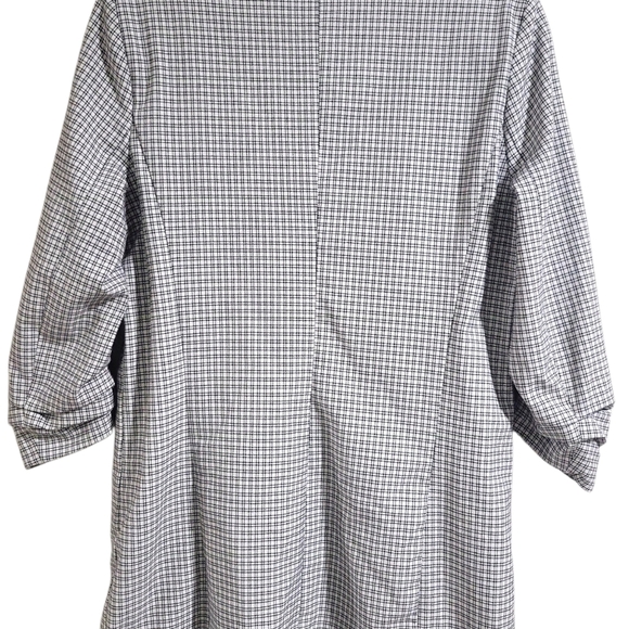 Rachel Zoe Retro Mid-Length Plaid Open Front Blazer Size Med Ruched Sleeve 80's - Picture 3 of 10